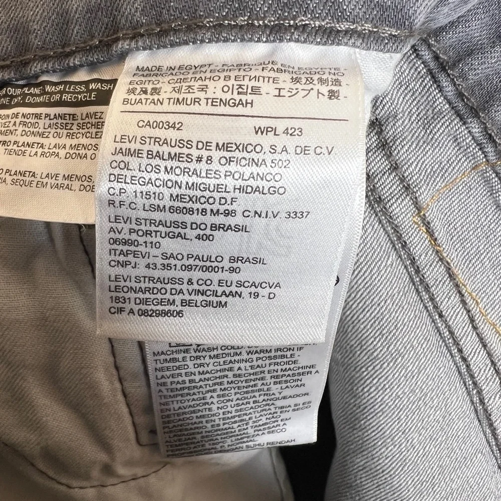 Levi's Gray Slim Straight Denim Jeans Men's 30x30 Casual Work Outdoor